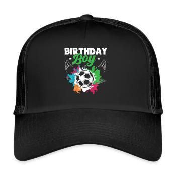 Geburtstagsbuldenfußballspieler Bday Team Party - Trucker Cap - Schwarz/Schwarz - Vorne
