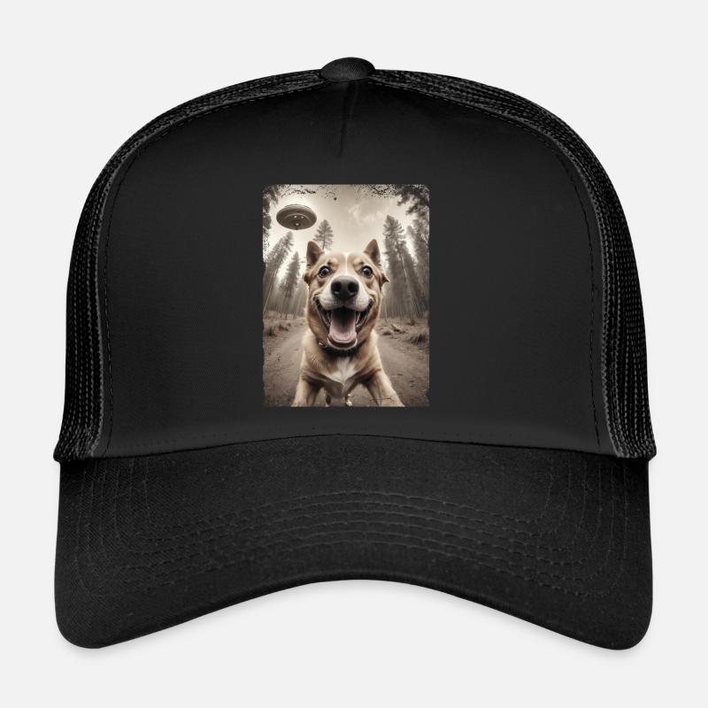 Chiens Selfie Vaisseau spatial extraterrestre drôle Casquette trucker 