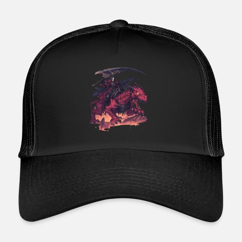 Drache Halloween Drache Kinder - Trucker Cap - Schwarz/Schwarz