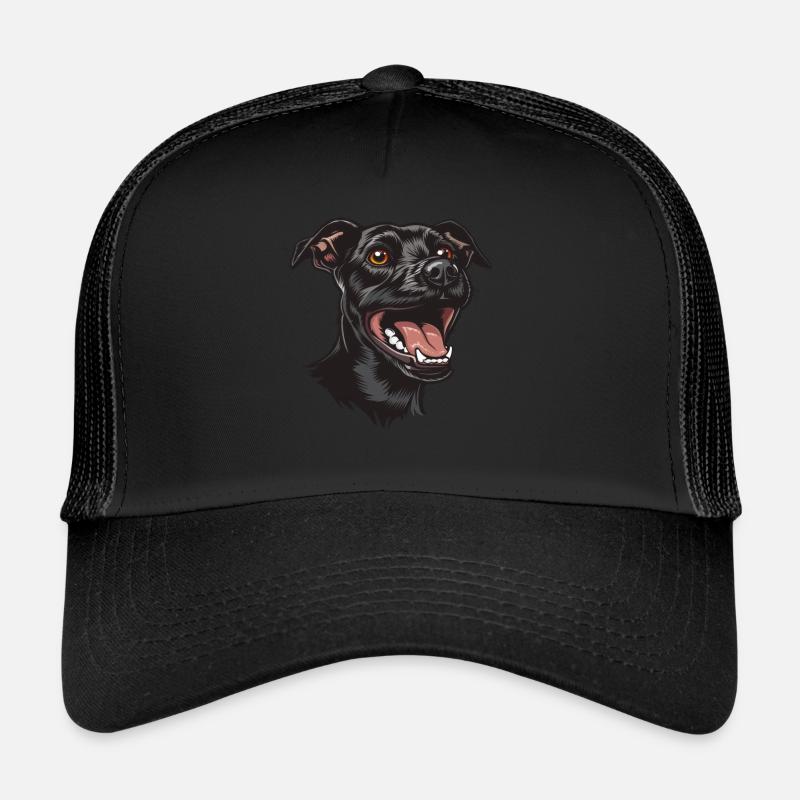 Patterdale Terrier | Cartoon Artwork - Trucker Cap - Schwarz/Schwarz