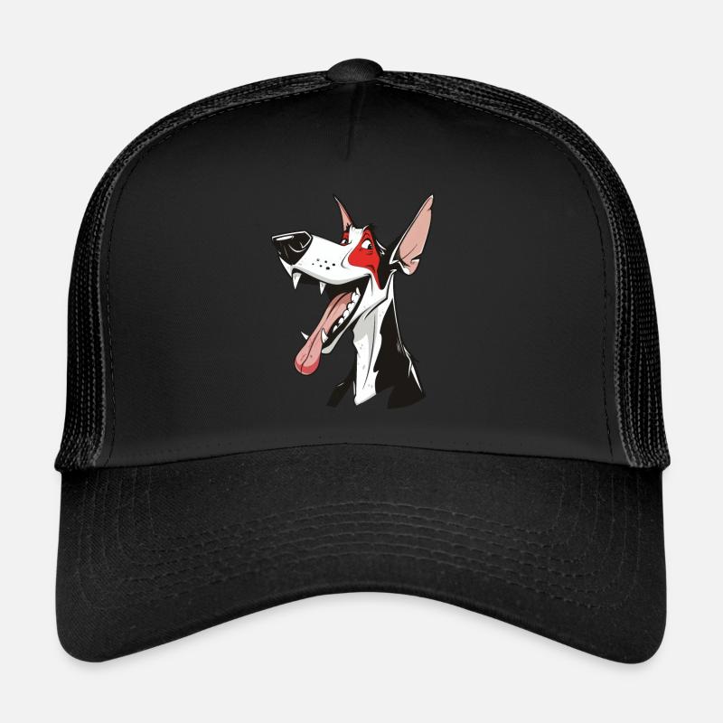 Podenco Ibicenco Ibizan Hound | Cartoon Artwork - Trucker Cap - Schwarz/Schwarz