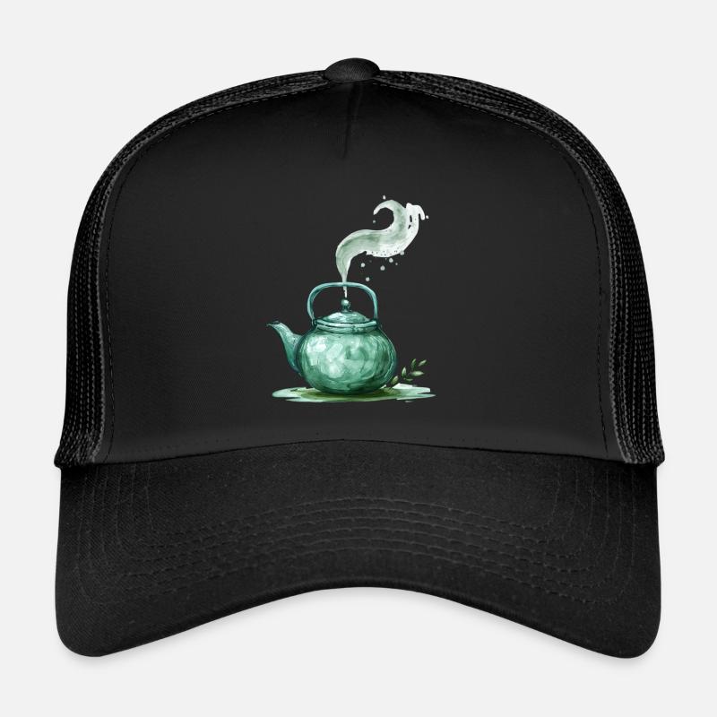 Green Teapot with Magic Steam Trucker Cap
