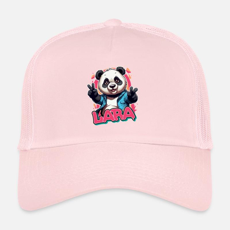LARA - Schöner Mädchen Name mit coolem Panda Trucker Cap