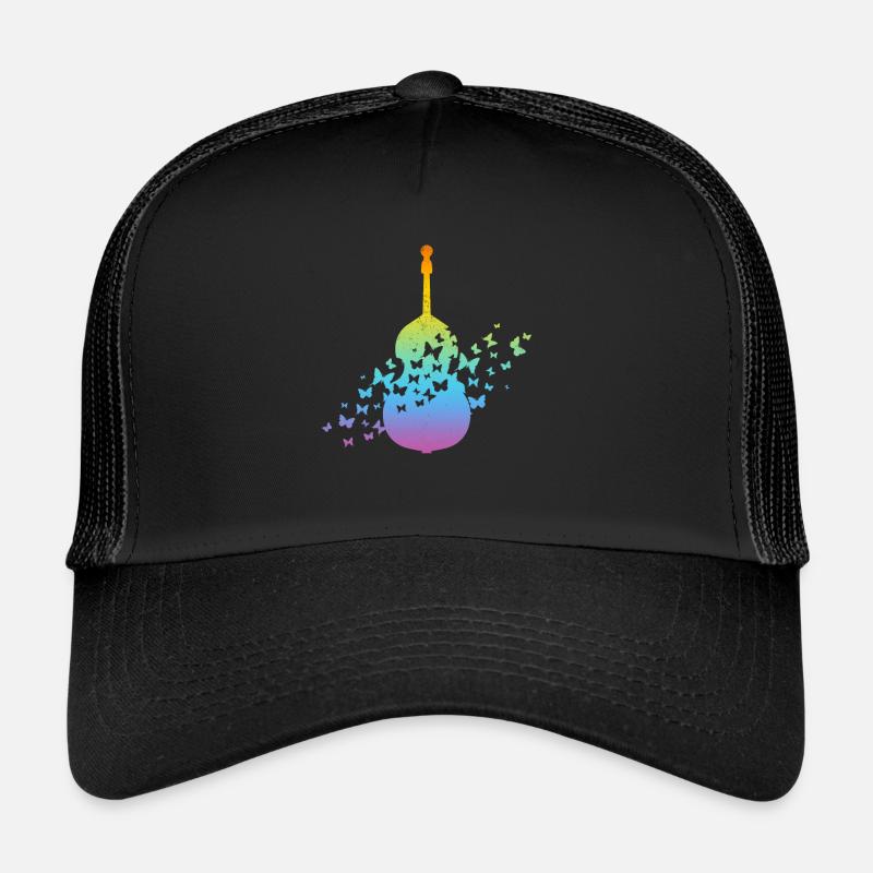 Instrument de contrebasse avec papillons Casquette trucker 