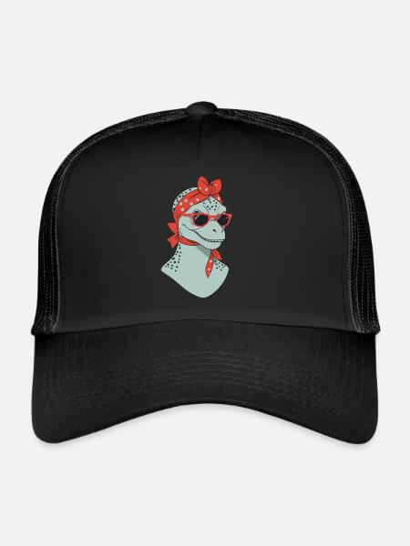 Drôle Dinosaure Maman Cool Dino Femme - Casquette trucker  - noir/noir - Devant