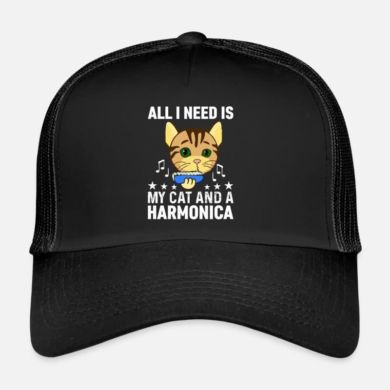 Tout ce dont j’ai besoin, c’est de mon chat et d’un musicien d’harmonica et Casquette trucker 