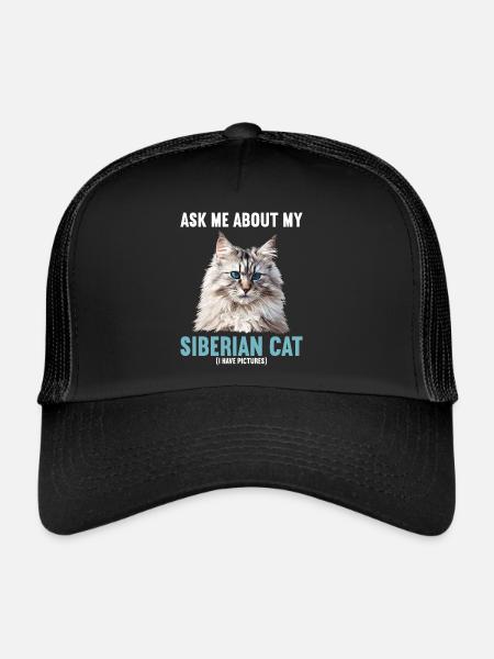 Siberian Cat Sibirische Katze - Trucker Cap - black/black - Front