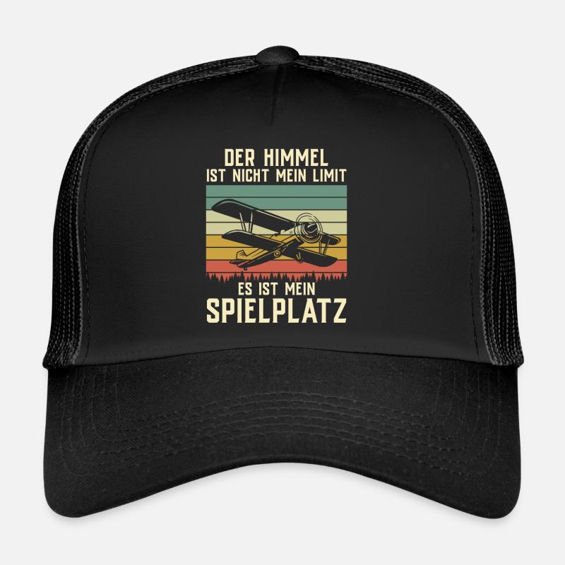 Flugzeug Tshirt Herren Helikopter Pilot Flieger Trucker Cap