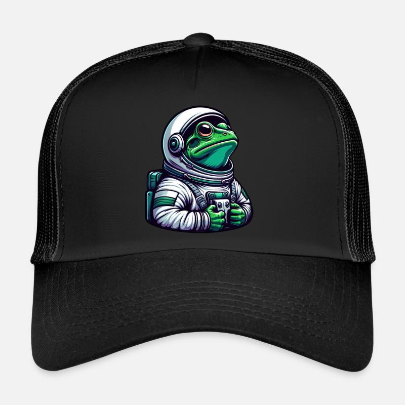 Frog Astronaut in Space Trucker Cap