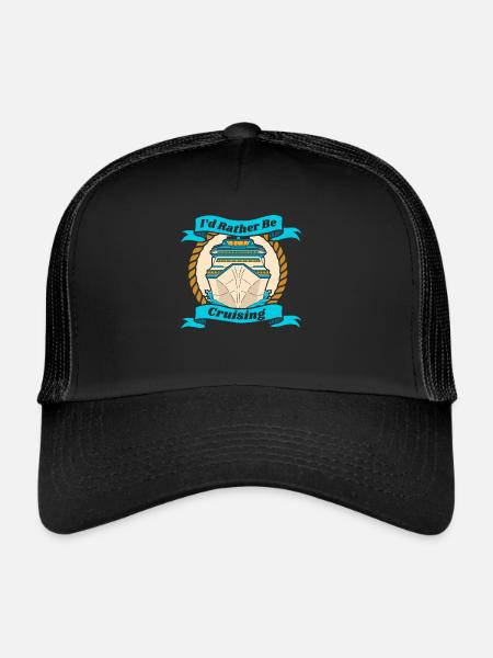 Je préfère être en croisière vacances - Casquette trucker  - noir/noir - Devant