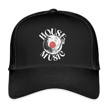House Music EDM Rave DJ Electro Deep House Lover - Casquette trucker  - noir/noir - Devant
