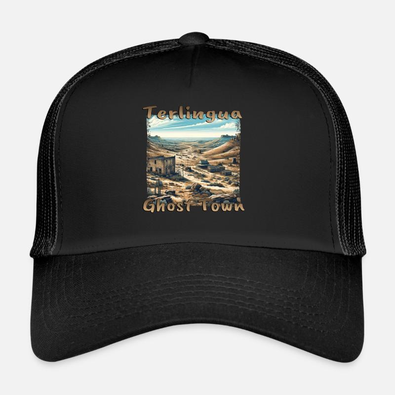 Terlingua, Ghost Town, Texas, Desert, Grunge Trucker Cap