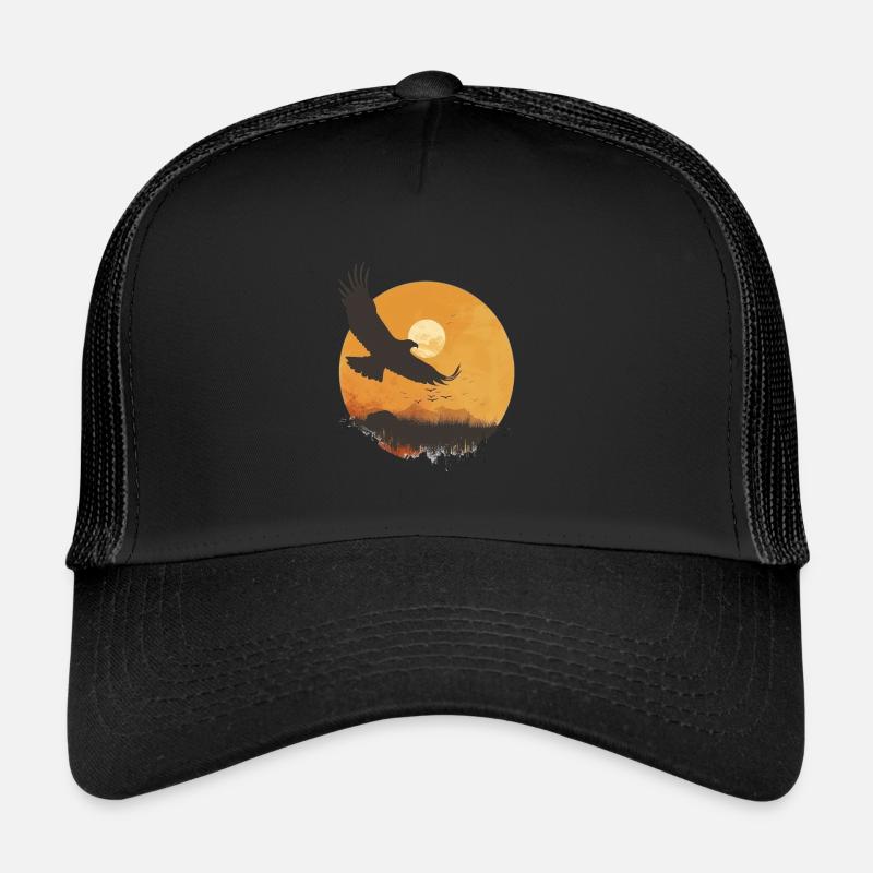 Aigle majestueux au coucher du soleil Casquette trucker 