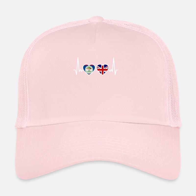 Belize Royaume-Uni Heartbeat Drapeau britannique du Belize Casquette trucker 