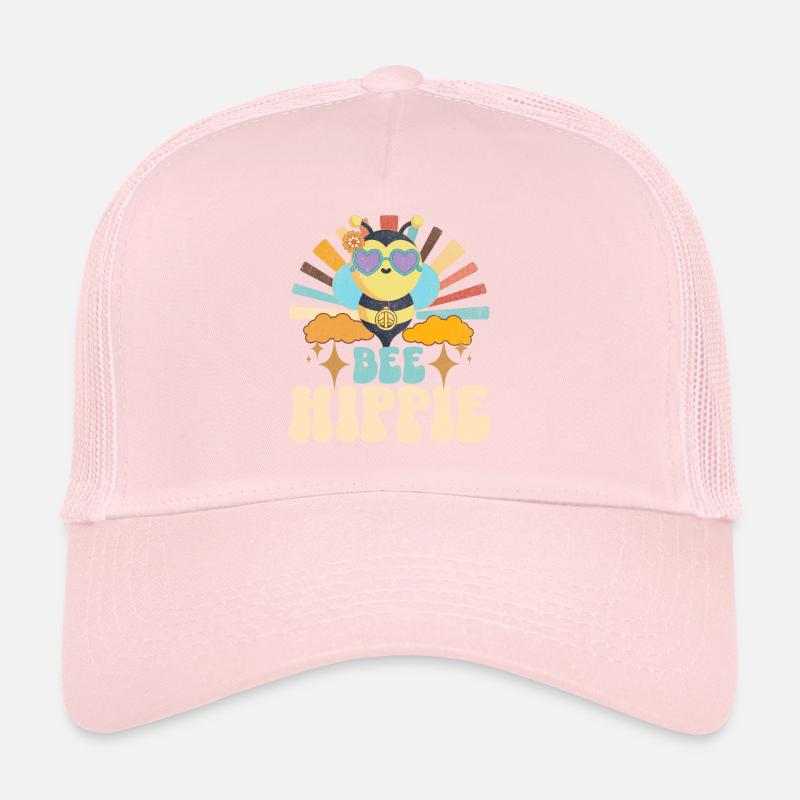 Abeille Hippie Biene Paix Casquette trucker 