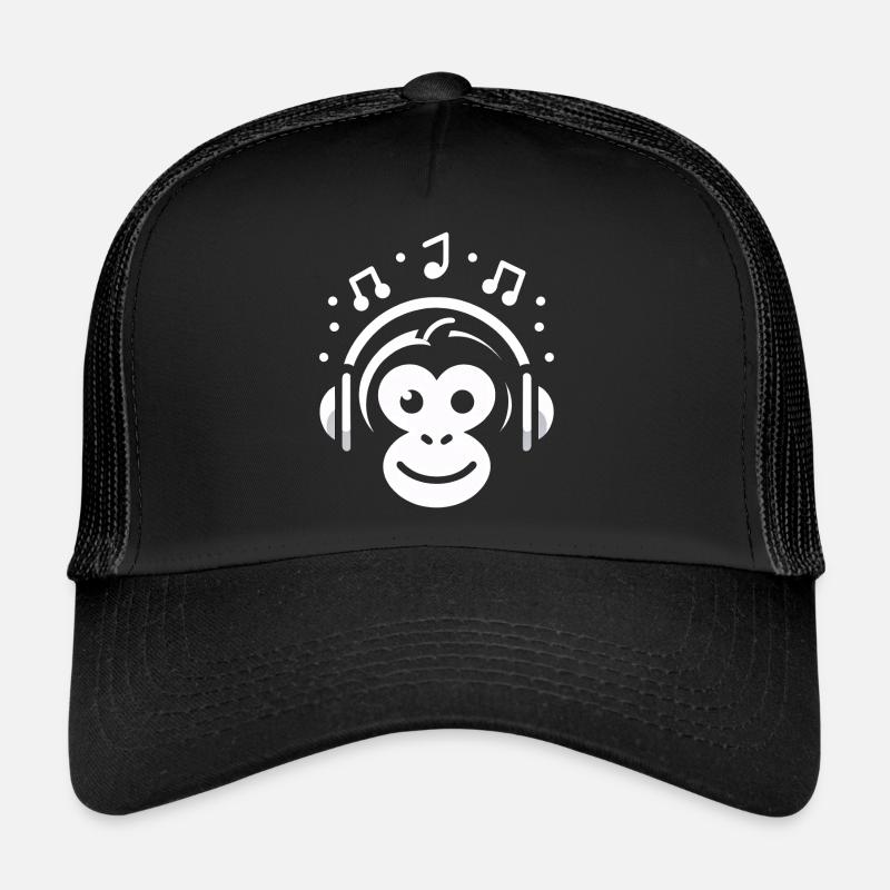 Fröhliche Affenmelodie - Trucker Cap - Schwarz/Schwarz