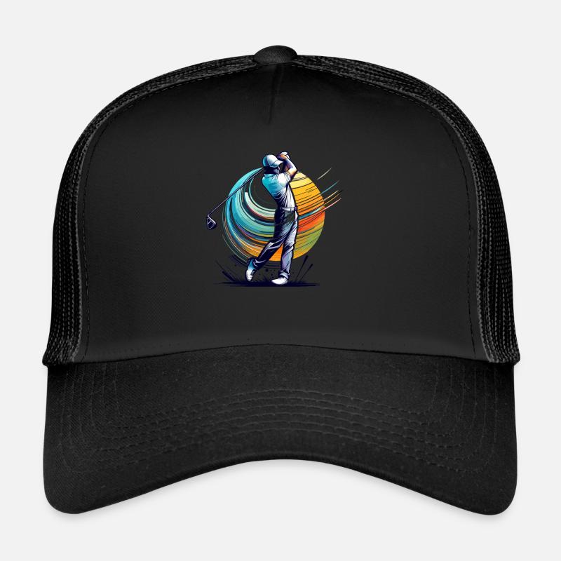 Golfer Golfspieler Golfer Golfer - Trucker Cap - Schwarz/Schwarz