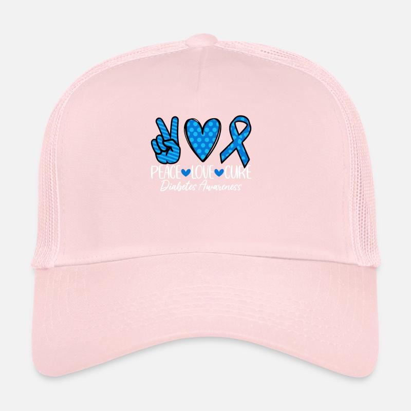 Peace Love Cure Useless Pancreas T1D Diabetes Trucker Cap