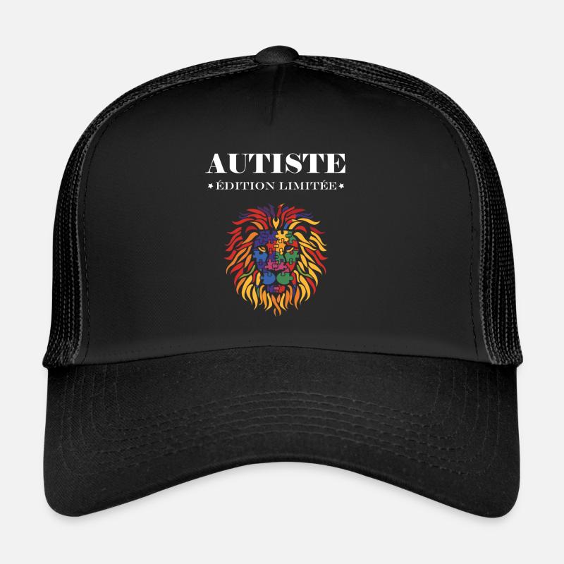 sensibilisation a l'autisme autiste - Casquette trucker  - noir/noir