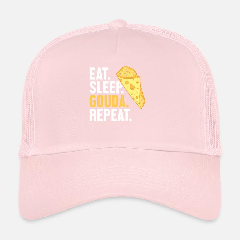 Eat Sleep Gouda Repeat Maker Queso Cheesemonger Trucker Cap