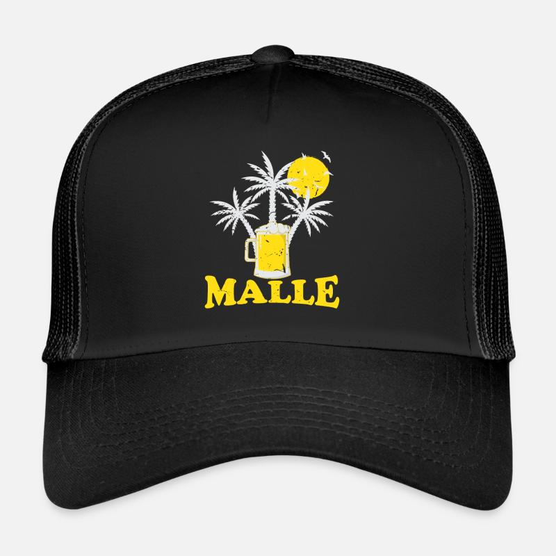Malle Beach mit Bier und Sonne Trucker Cap