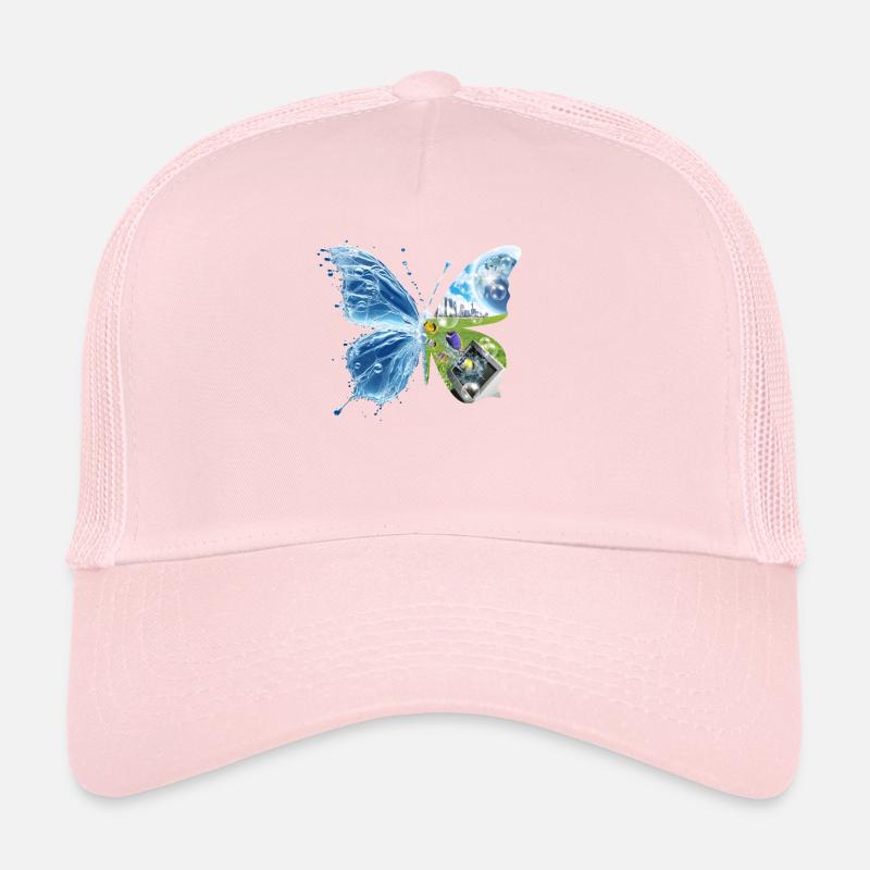 Frutiger Aero Aesthetic Butterfly Computer Fishes Trucker Cap