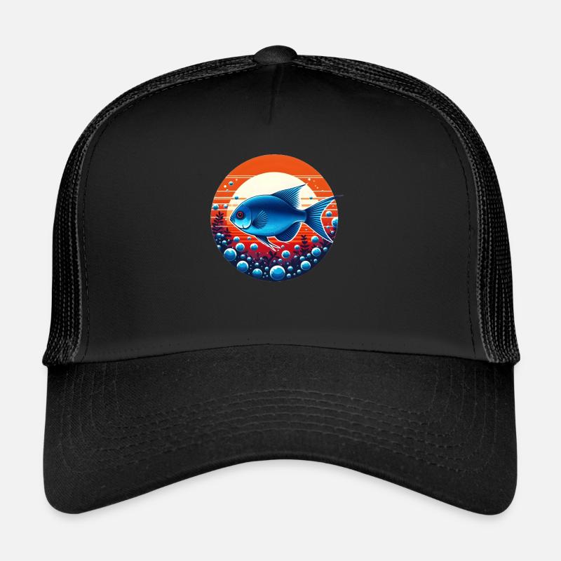 Poisson Tetra Emporer bleu Casquette trucker 