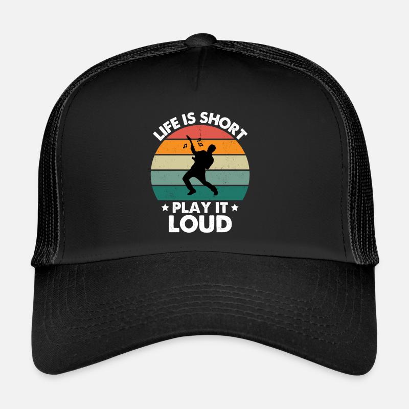 Life Is Short Play It Loud - Trucker Cap - Schwarz/Schwarz
