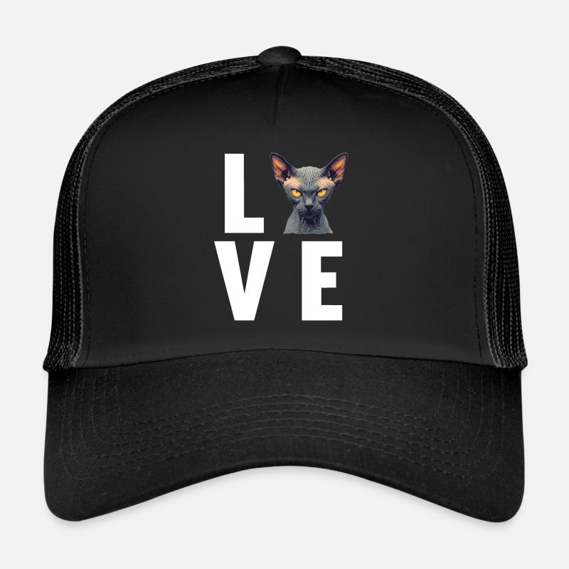 Sphynx Kätzchen Sphynx Katze - Trucker Cap - Schwarz/Schwarz