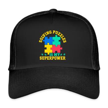 Puzzle Pièce Puzzle Amateur de Puzzle - Casquette trucker  - noir/noir - Devant