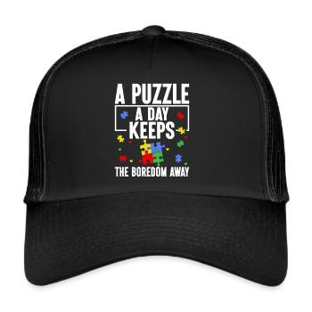 Puzzle Pièce Puzzle Amateur de Puzzle - Casquette trucker  - noir/noir - Devant