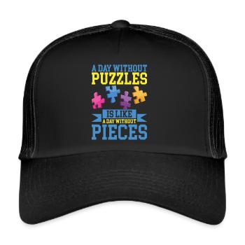 Puzzle Pièce Puzzle Amateur de Puzzle - Casquette trucker  - noir/noir - Devant