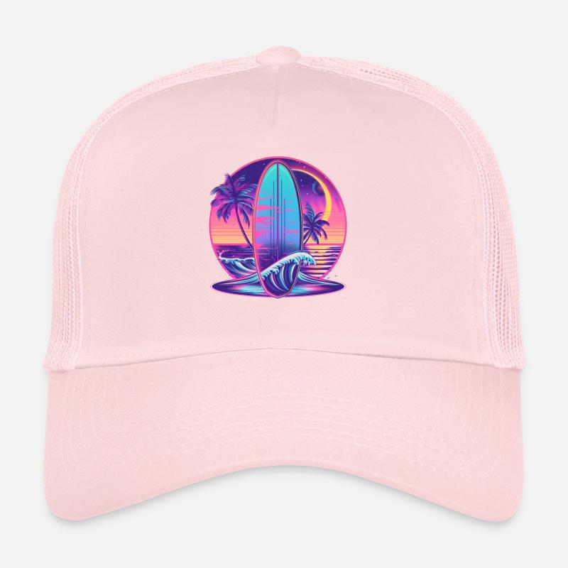 Surf Retro Wave Surfer Cadeau Casquette trucker 