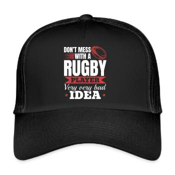 Rugby Player Funny Rugby Quotes - Trucker Cap - black/black - Front