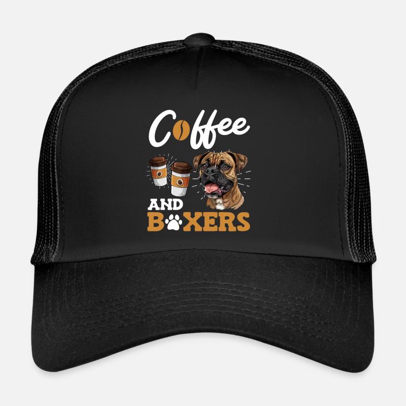 Deutscher Boxer COFFEE AND BOXERS Kaffeetrinker - Trucker Cap - Schwarz/Schwarz