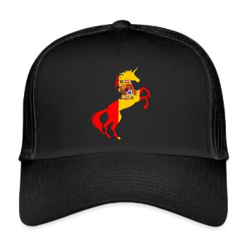 Licorne Espagne Drapeau Chemise Licorne Magique Espagnole - Casquette trucker  - noir/noir - Devant