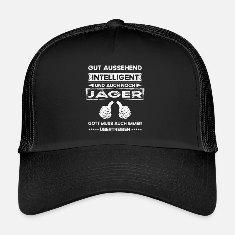 Chasseur, Beau, Intelligent - Casquette trucker  - noir/noir
