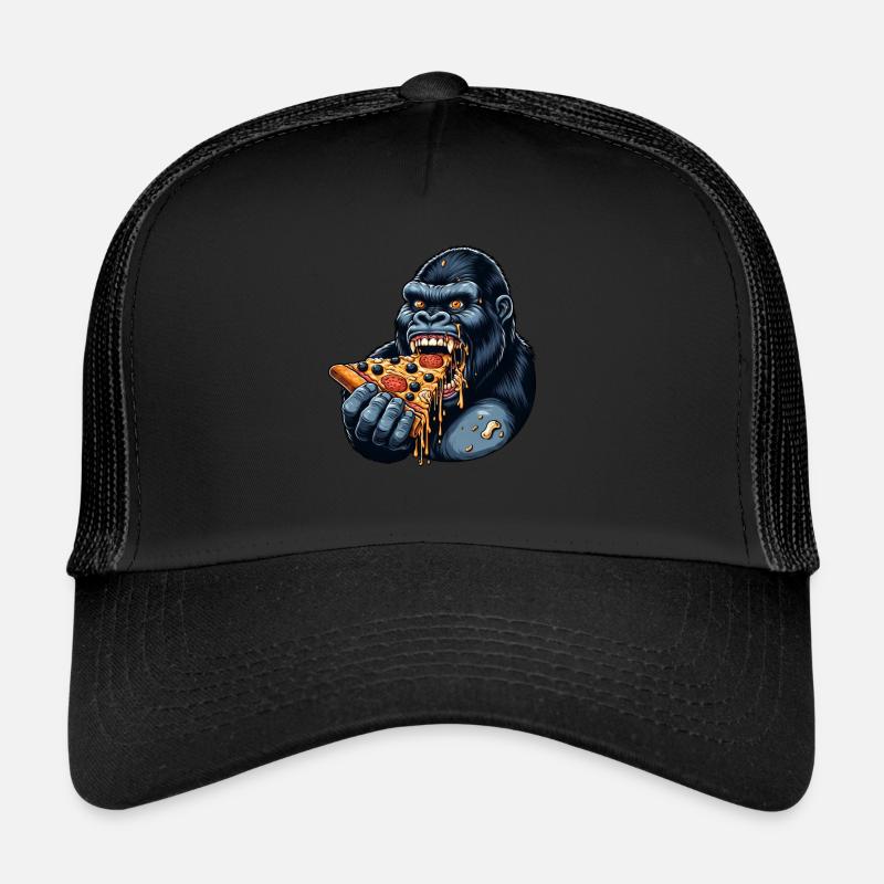 Gorilla Pizza Lover Design Drôle Casquette trucker 