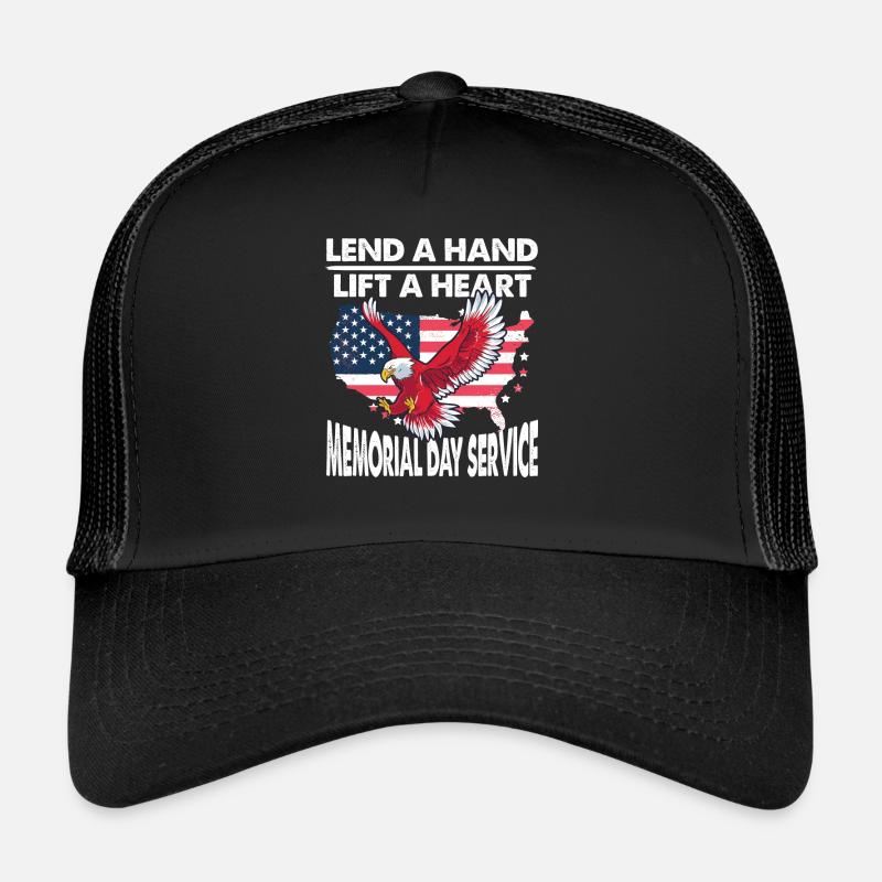 Lend A Hand Lift A Heart Memorial Day Service Trucker Cap