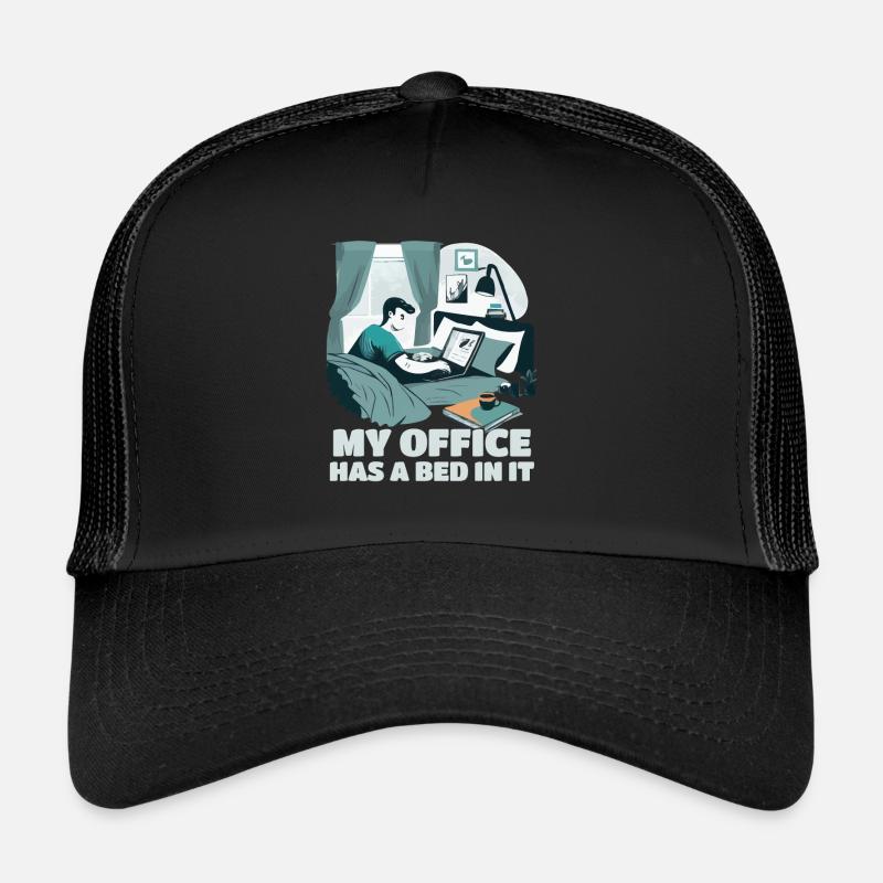 Mein Büro Hat Ein Bett Drin - Home Office Humor Trucker Cap
