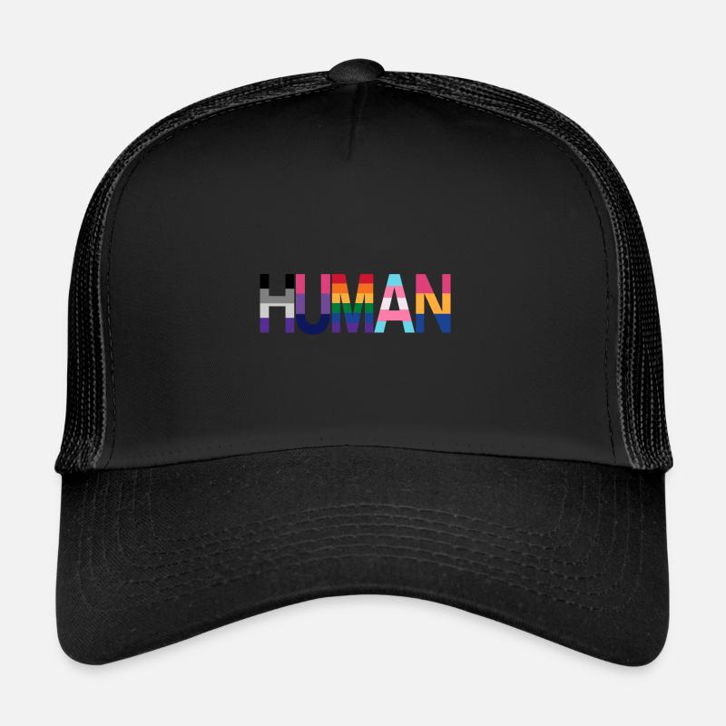 Human Flags - Trucker Cap - Schwarz/Schwarz