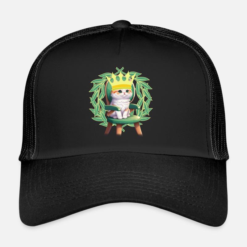 Chaton Chat Princesse Reine Couronne Casquette trucker 