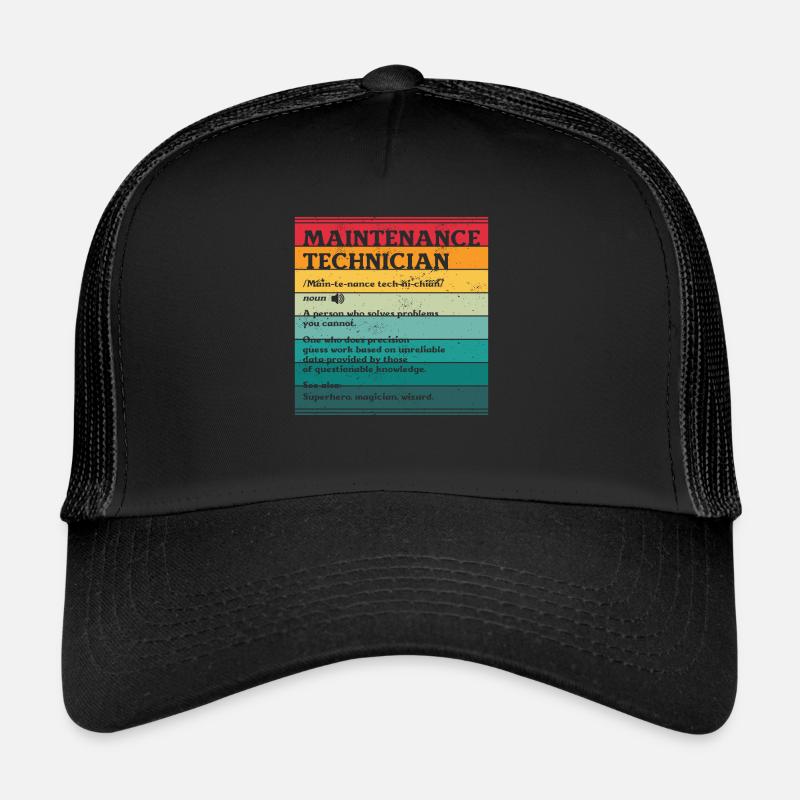 Definition des Wartungstechnikers Technischer Mitarbeiter Trucker Cap