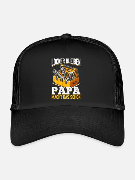 Stay relaxed, dad does it already - Father's Day - Trucker Cap - black/black - Front