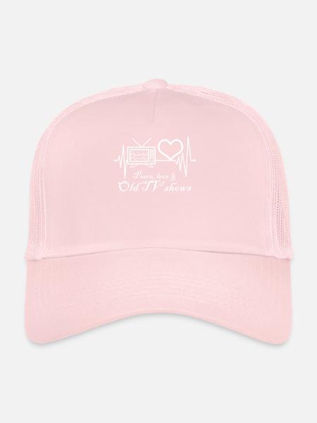 Années 80 Rétro TV Télévision Années 90 - Casquette trucker  - rose pâle - Devant