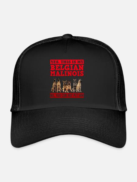 Propriétaire C’EST MON MALINOIS BELGE QUE VOUS NE POUVEZ PAS CARESSER - Casquette trucker  - noir/noir - Devant