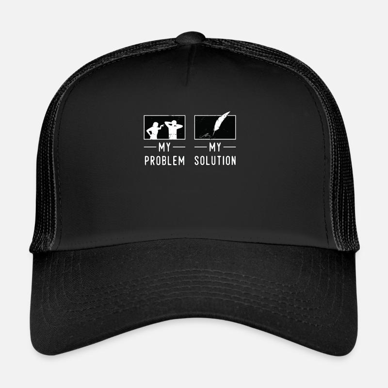 Writing Lover My Problem My Pictogram Dad Mom Trucker Cap
