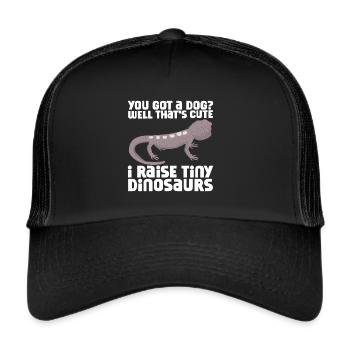 Bärde Drachenliebhaber Pogona Reptile Eidechse - Trucker Cap - Schwarz/Schwarz - Vorne