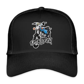 S51 (bleu clair) // Illustration - Casquette trucker  - noir/noir - Devant