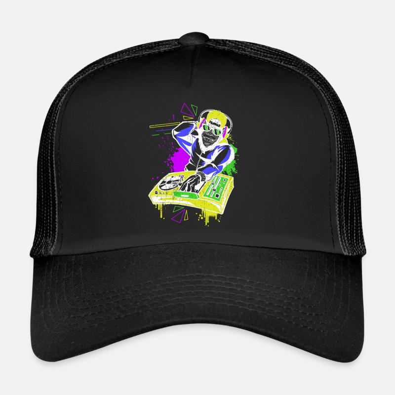 DJ Monkey Music Party Fun Lunettes De Soleil Monkey Headph Casquette trucker 